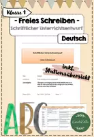 Vorschau - Stundenentwürfe - Freies Schreiben - Schriftl. Unterrichtsentwurf Deutsch inkl. Stationsübersicht - Deckblatt