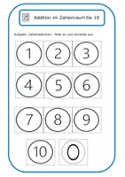 Vorschau - Arbeitsblätter - Addition bis 10 - Zahlenkärtchen/Zuordnen/Schreiben/Rechnen - Seite 2