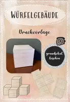 Vorschau - Mal- und Bastelvorlagen - Würfelgebäude - Würfel in GROSS (8x8) - Deckblatt