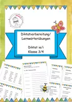 Vorschau - Arbeitsblätter - Diktat ie, i, Thema: Wiese - Deckblatt