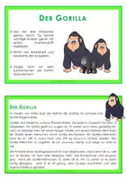 Vorschau - Arbeitsblätter - Tierkartei mit Arbeitsheft - GORILLA - Seite 1
