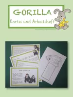 Vorschau - Arbeitsblätter - Tierkartei mit Arbeitsheft - GORILLA - Deckblatt