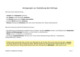 Vorschau - Stundenentwürfe - Gestaltendes Vortragen eines Gedichts - Seite 2
