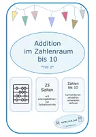 Vorschau - Arbeitsblätter - Addition bis 10 *Teil 2* - Deckblatt