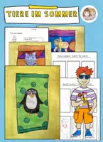Vorschau - Stundenentwürfe - Kunst Grundschule Sommer, Tiere im Sommer, fertige Kunststunde - Deckblatt