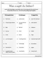 Vorschau - Arbeitsblätter - Was magst du lieber? Fitnessvariante - Seite 1