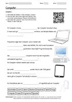 Vorschau - Arbeitsblätter - Arbeitsblatt zum Thema "Computer" + Onlineübung & MP3 + Mindmap + Infografik - Deckblatt
