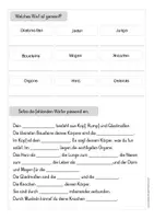 Vorschau - Arbeitsblätter - Leseverständnis Körper - Kopiervorlage - Seite 2