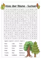 Vorschau - Arbeitsblätter - Alles über Bäume - Suchsel (Buchstabengitter) - Deckblatt