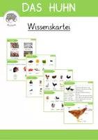Vorschau - Merkblätter - Das Huhn: Wissenskartei mit Fotos in Silbenschrift - Deckblatt