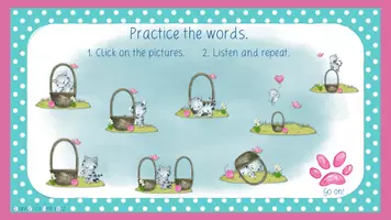Vorschau - Spiele - interaktive PDF - Listen and repeat Prepositionen mit Kitty - Seite 2