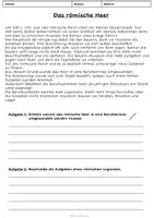 Vorschau - Arbeitsblätter - Das römische Heer (Arbeitsblätter) - Seite 1
