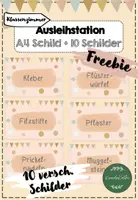Vorschau - Poster - Paket - Ausleihstation A4 Schild + 10 Schilder - Deckblatt