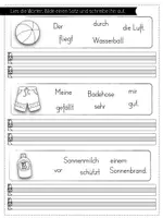 Vorschau - Arbeitsblätter - ☀️Purzelsätze Sätze schreiben Sommer Klasse 1/2 - Seite 1