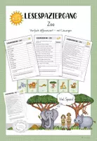 Vorschau - Arbeitsblätter - Lesespaziergang - Zoo - Deckblatt