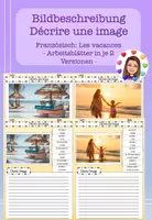 Vorschau - Arbeitsblätter - Bildbeschreibung Französisch - Décrire une image: Les vacances, AB - Deckblatt