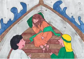 Vorschau - Bildkarten - Jesus stillt den Sturm - Bildkarten mit Text - verschiedene Versionen - Seite 3