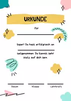 Vorschau - Stationenlernen - Urkunde, Zeugnis Zertifikat für alle Gelegenheiten zum Selbstausfüllen, Grundschule Vorlagen, blanko - Seite 1