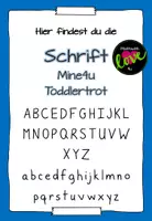 Vorschau - selbst erstellte Schriftarten - Schrift: Mine4uToddlertrot - Deckblatt