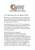 Vorschau - Text - Wer war Sophie Scholl? - Deckblatt