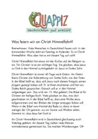 Vorschau - Text - Was feiern wir an Christi Himmelfahrt? - Deckblatt