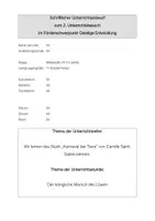 Vorschau - Stundenentwürfe - Unterrichtsentwurf Musik: Kanerval der Tiere (1. Stunde) - Seite 1