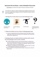 Vorschau - Arbeitsblätter - Individuelle Fitnessroute Sport Distanzlernen Homeschooling - Deckblatt