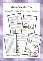 Vorschau - Arbeitsblätter - animaux du zoo-fiche de grammaire comeratif-superlative - Deckblatt