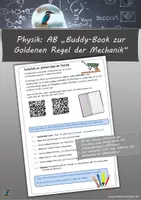Vorschau - Mal- und Bastelvorlagen - Physik: Arbeitsblatt/Anleitung „Buddy-Book zur Goldenen Regel der Mechanik“ - Deckblatt