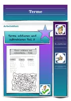 Vorschau - Arbeitsblätter - Terme addieren und subtrahieren Teil 3 - Deckblatt