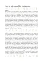 Vorschau - Arbeitsblätter - How to take care of the environment - Reading - Deckblatt