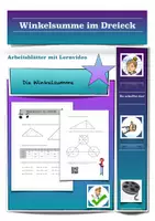 Vorschau - Arbeitsblätter - Winkelsumme im Dreieck mit Lernvideo - Deckblatt
