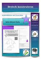 Vorschau - Arbeitsblätter - Dreiecke konstruieren SWS mit Lernvideo - Deckblatt