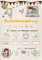 Vorschau - Arbeitsblätter - Buchstabeneinführung - K, L, V, W nachspuren, hören, lesen - Deckblatt