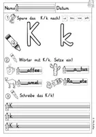 Vorschau - Arbeitsblätter - Buchstabeneinführung - K, L, V, W nachspuren, hören, lesen - Seite 2