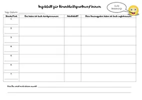 Vorschau - Anderer Materialtyp - Infoblatt Tabelle für kranke Kinder Classroommanagement Krankheitsparnter/in - Seite 1