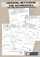 Vorschau - Mal- und Bastelvorlagen - Vatertag, Muttertag und Alternativen - Weil Familie viele Gesichter hat - Deckblatt