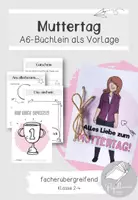 Vorschau - Arbeitsblätter - Muttertag A6-Büchlein als Vorlage | Muttertagsgeschenk - Deckblatt