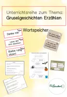 Vorschau - Arbeitsblätter - Gruselgeschichten erzählen Wortspeicher - Deckblatt