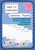 Vorschau - Arbeitsblätter - Kopfrechen - Marathon Klasse 1 bis 4 - Deckblatt