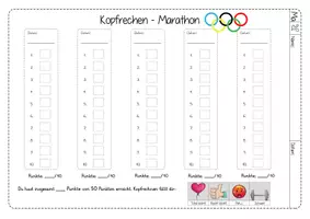 Vorschau - Arbeitsblätter - Kopfrechen - Marathon Klasse 1 bis 4 - Seite 3