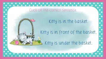 Vorschau - Interaktives Material - interaktive PDF - Prepositions with Kitty - Read and click - Seite 2