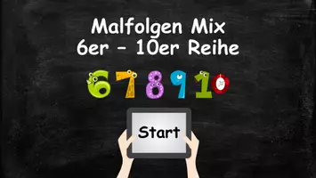 Vorschau - Unterrichtsreihen - digitales Spiel Malfolgen Mix 6-er-10er Reihe - Deckblatt