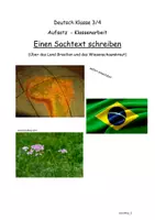Vorschau - Stundenentwürfe - Aufsatz: Einen Sachtext schreiben_Klasse 3 - Deckblatt