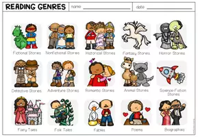 Vorschau - Arbeitsblätter - Reading Genres - Picture Dictionary (+Worksheet) - Seite 1