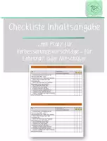 Vorschau - Arbeitsblätter - Checkliste Inhaltsangaben - Deckblatt