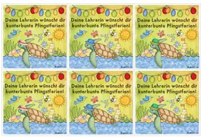 Vorschau - Bildkarten - Grußkarte für die Pfingstferien (für Schildkrötenklassen) - Seite 1