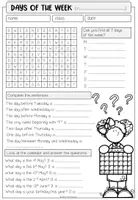 Vorschau - Arbeitsblätter - Days of the week - Worksheet - Seite 1