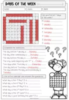 Vorschau - Arbeitsblätter - Days of the week - Worksheet - Seite 2