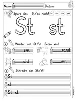 Vorschau - Arbeitsblätter - St,Sp,Sch hören, nachspuren, schreiben, lesen - Seite 1